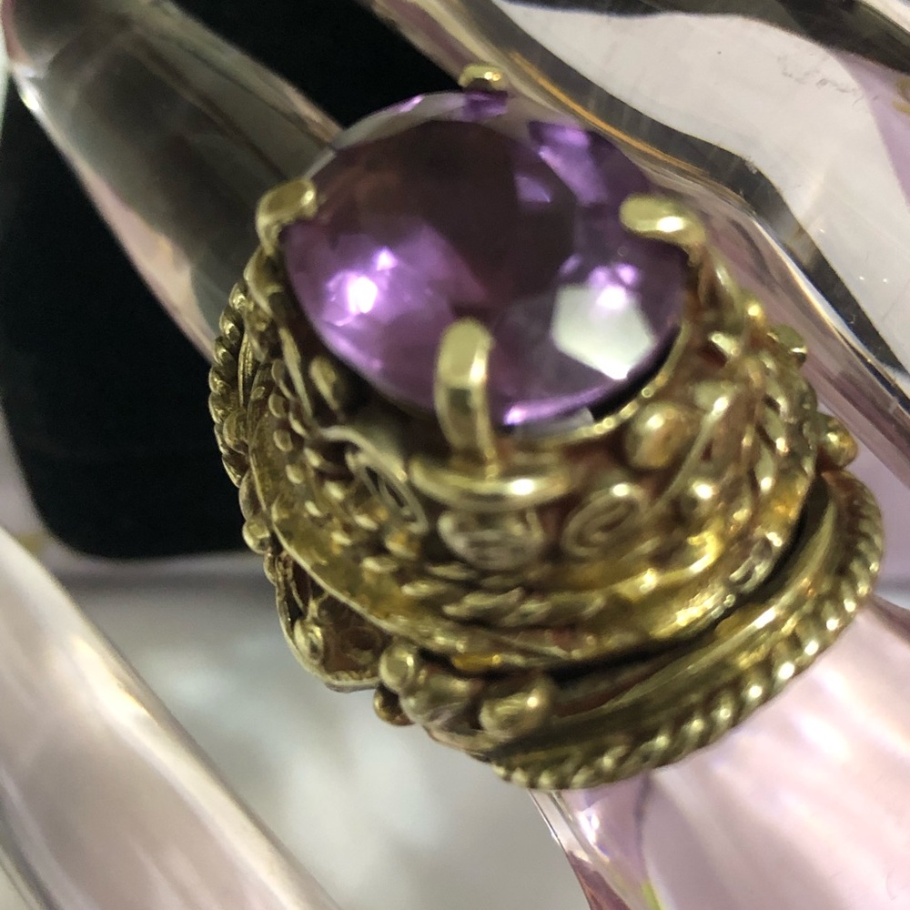 Adjustable Amethyst ring. - Picture 2 of 8
